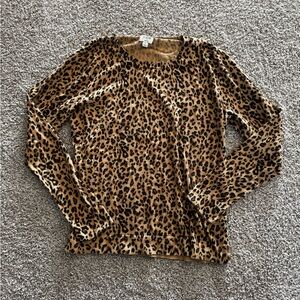 J. Crew Brown Leopard Print Blouse